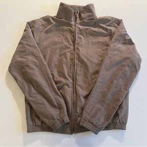 Croft & Barrow Tan Taupe Mesh-Lined Mock Neck Jacket